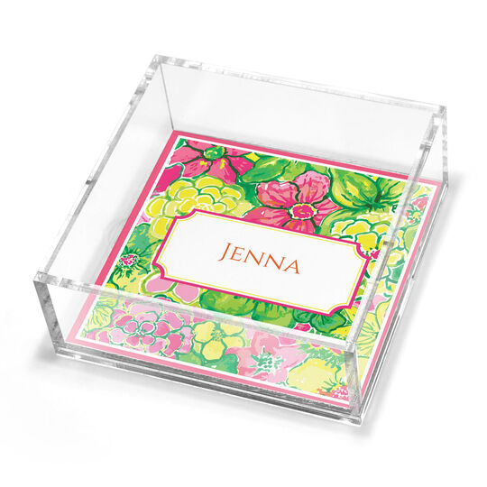 Bouquet de Fleurs Petite Lucite Trinket Tray